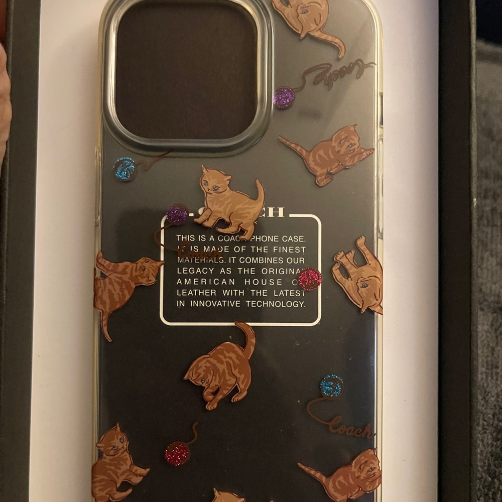 Coach Protective Case for the iPhone 13 Pro with a cat print